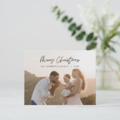 モダンGreeting, Merry Christmas Family Photo ポストカード (スタンド正面)