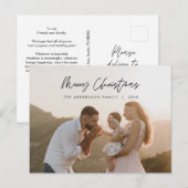 モダンGreeting, Merry Christmas Family Photo ポストカード (正面/裏面)