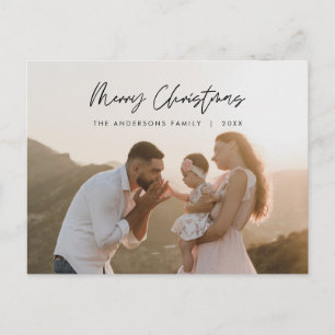 モダンGreeting, Merry Christmas Family Photo ポストカード