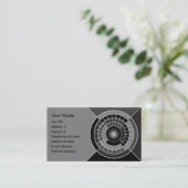 モダンGreyscaleカラーホイールアート 名刺 (スタンド正面)