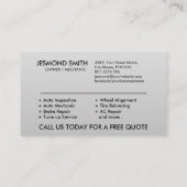 モダンGreyscale整備士車の修理アイコン 名刺 (裏面)