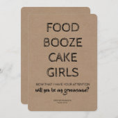 モダンGROOMSMAN/花婿介添人おもしろい案 招待状 (正面/裏面)