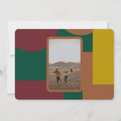 モダンGroovyカラフル抽象芸術結婚写真 セーブザデート (裏面)