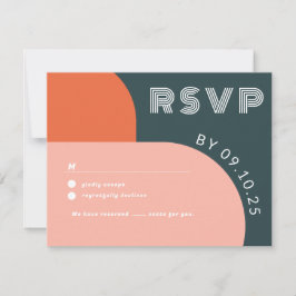 モダンGroovy ArchレトロRSVP QRコード結婚s 出欠カード
