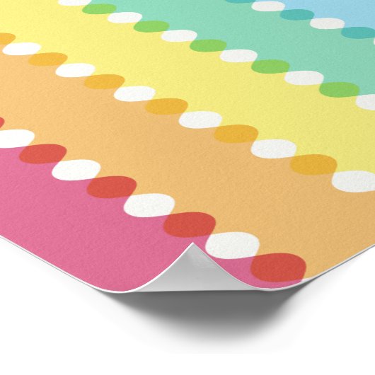 モダンGroovy Rainbow LGBTQIA+ ポスター (角)