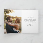 モダンHand Script結婚の写真サンキューカード サンキューカード (内部)