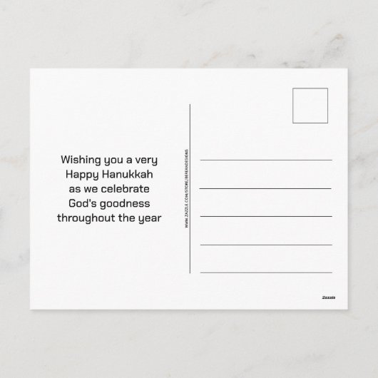 モダンHANUKKAHキリスト教メシアニア シーズンポストカード (裏面)
