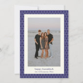 モダンHanukkahスターエレガントライン青 シーズンカード (正面)