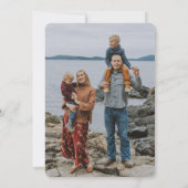 モダンHanukkah Blue幾何学写真 シーズンカード (裏面)