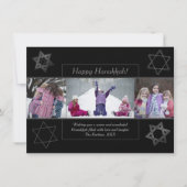 モダンHanukkah Monochrome Star of David 3写真 シーズンカード (正面)