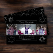 モダンHanukkah Monochrome Star of David 3写真 シーズンカード