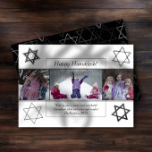 モダンHanukkah Monochrome Star of David 3写真 シーズンカード
