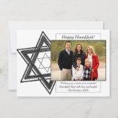 モダンHanukkah Silver Wishful Star of David写真 シーズンカード (正面)