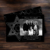 モダンHanukkah Silver Wishful Star of David写真 シーズンカード