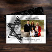 モダンHanukkah Silver Wishful Star of David写真 シーズンカード