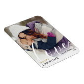 モダンHappy Christmas Photo Script Love Chic マグネット (右側)