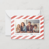 モダンHappy Holidays Christmas Family Photo ノートカード (正面)