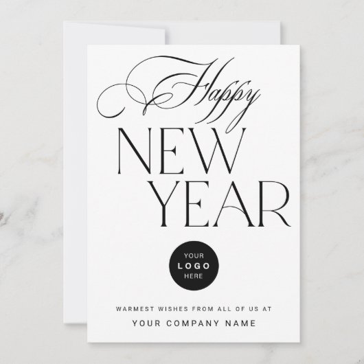 モダンHappy New Yearビジネスロ企業のゴ シーズンカード (正面)