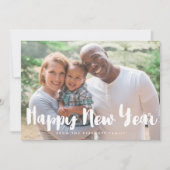 モダンHappy New Yearファミリーフォトカード シーズンカード (正面)