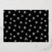 モダンHappy New Yearフォトシルバー 箔シーズンカード (裏面)