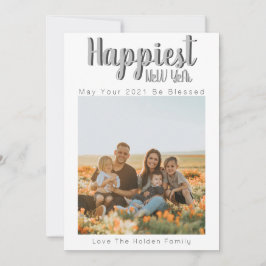 モダンHappy New Year家族の写真をアップロード シーズンカード