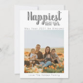 モダンHappy New Year家族の写真をアップロード シーズンカード (正面)