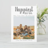 モダンHappy New Year家族の写真をアップロード シーズンカード (スタンド正面)