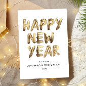 モダンHappy New Year金ゴールド無写真 シーズンカード