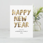 モダンHappy New Year金ゴールド無写真 シーズンカード (スタンド正面)