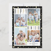 モダンHappy New Year 4 Photos 2024カレンダー シーズンカード (正面)