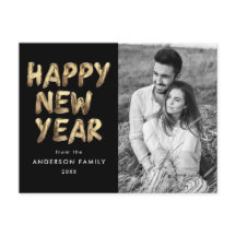 モダンHappy New Year Black and金ゴールド2写真