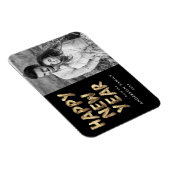 モダンHappy New Year Black and Data写真 マグネット (右側)