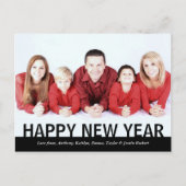 モダンHappy New Year Family Photo シーズンポストカード (正面)