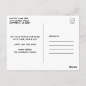 モダンHappy New Year Family Photo Green ポストカード (裏面)