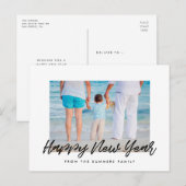 モダンHappy New Year holiday family photo ポストカード (正面/裏面)