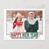 モダンHappy New Year Photo ポストカード (正面)