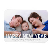 モダンHappy New Year Photo マグネット (横)