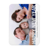 モダンHappy New Year Photo マグネット (縦)