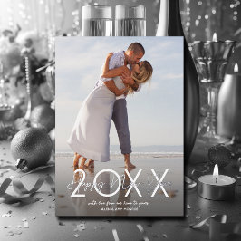 モダンHappy New Year Photo 箔シーズンカード