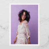 モダンhello 30誕生日フォトピンク金ゴールドスクリプト 箔招待状 (裏面)