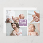 モダンHello and Birth Announcementの写真 ポストカード (正面/裏面)