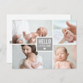 モダンHello and Birth Announcementの写真 ポストカード (正面/裏面)