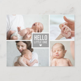 モダンHello and Birth Announcementの写真 ポストカード