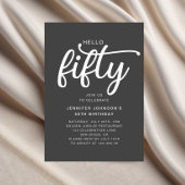 モダンHello Fifty 50誕生日 招待状