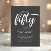 モダンHello Fifty 50誕生日 招待状