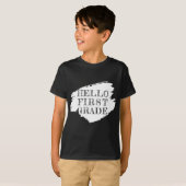 モダンHello First Grade Kids Black Tシャツ (正面フル)