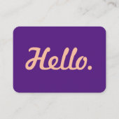 モダンHello Hiスクリプトピンク&パープルカジュアルトレンディー 名刺 (正面)