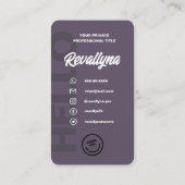 モダンHELLO MONOGRAMロゴDAVY GRAY QRコード 名刺 (裏面)