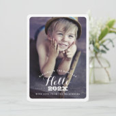 モダンHello New Year Holiday Twoフォトカード シーズンカード (スタンド正面)