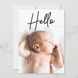 モダンHello Photo紹介男の赤ちゃん誕生 案内状